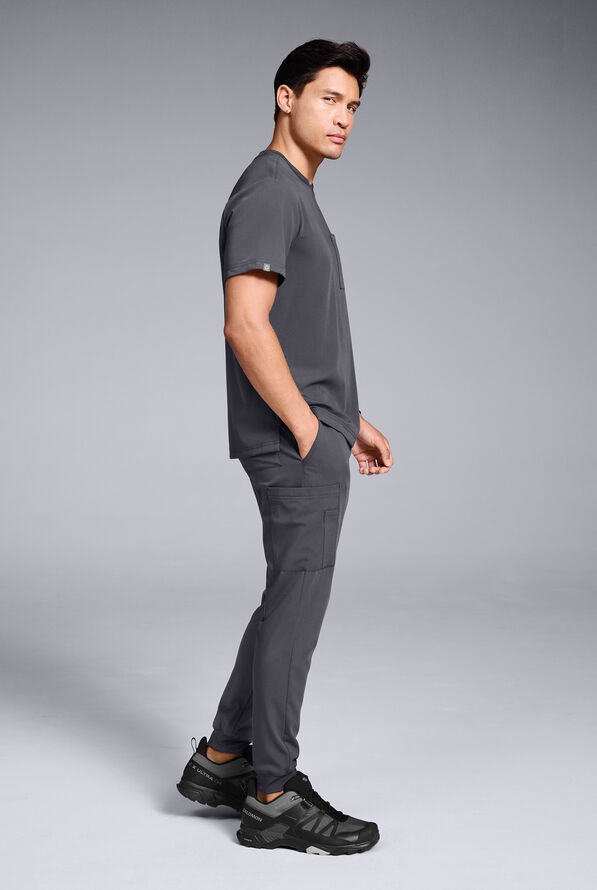 Pantalón médico Hypothesis S-R Shift Ready estilo jogger con 8 bolsillos para hombre - Pewter - 2