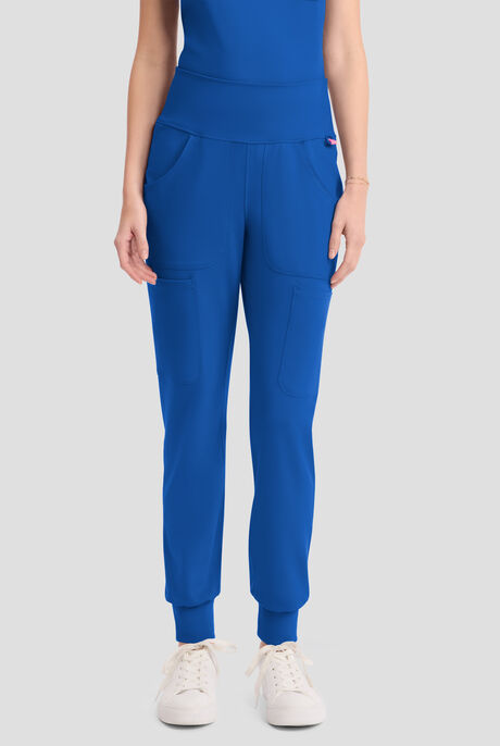 Med Couture Amp Knit Women's 5-Pocket STRETCH High-Rise Cargo Jogger Scrub Pant