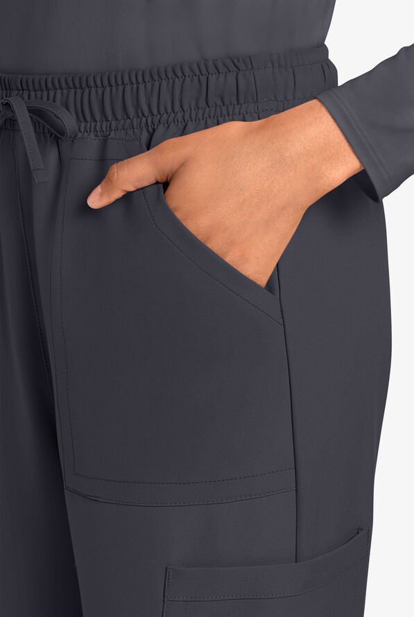 Pantal&oacute;n m&eacute;dico Cherokee Workwear Originals Ultra Tall estilo cargo con piernas rectas y 4 bolsillos para mujer - Pewter - 2