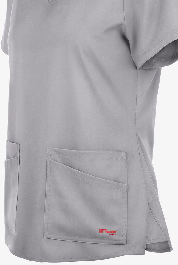 Grey's Anatomy by Barco Spandex STRETCH Emma Women's 4-Pocket V-Neck Scrub Top - Moonstruck - 4