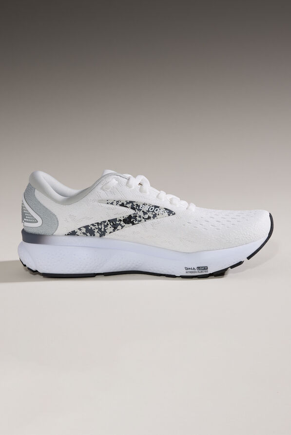 Brooks Women's Ghost 16 White/Oyster/Lava Athletic Lace Up Nursing Shoes - null - 6