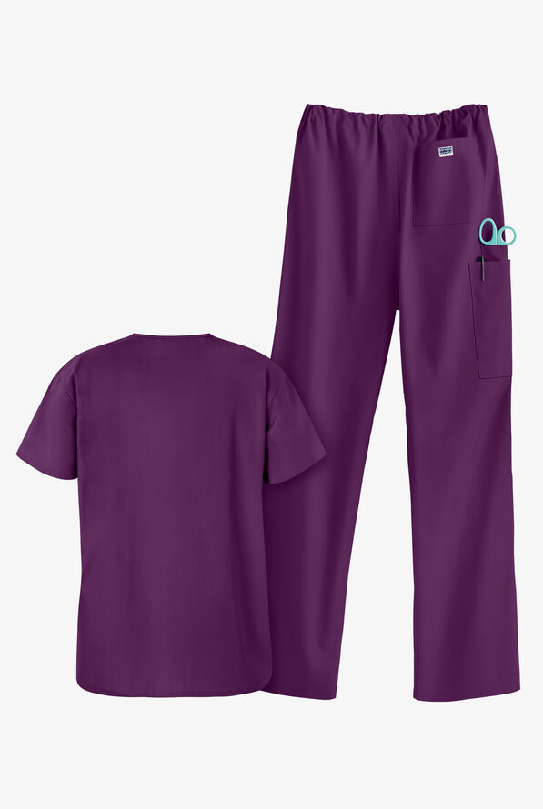 Strictly Scrubs Unisex Scrub Set - Eggplant - 2