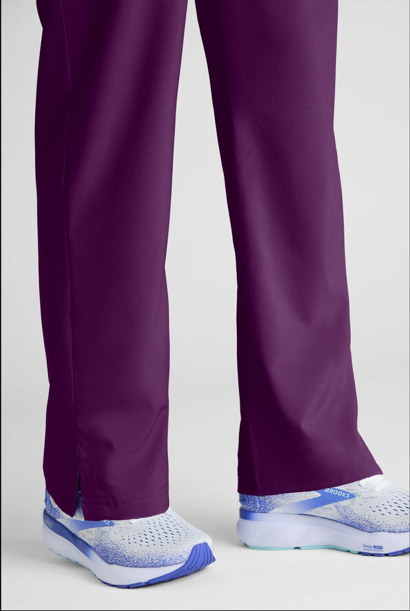 Easy STRETCH Eden Women's 4-Pocket Drawstring Scrub Pants - Petite - Eggplant - 5