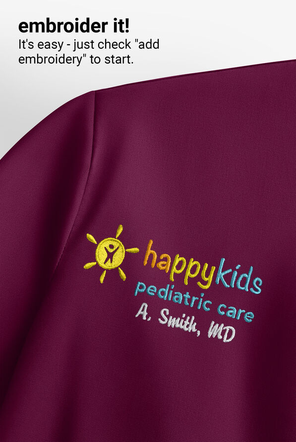 Med Couture Touch Women's 3-Pocket STRETCH Rib-Knit Side Panels Shirttail V-Neck Scrub Top - Wine - 5