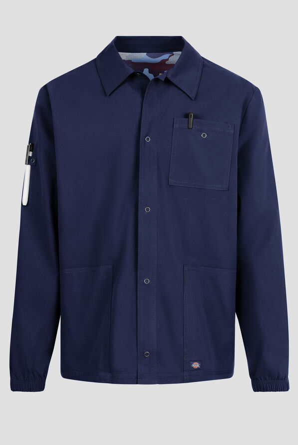 Dickies Forge Men's 3-Pocket Snap Front Scrub Jacket - Navy - 1