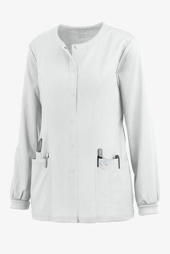 Cherokee Workwear Revolution Women's 3-Pocket STRETCH Snap Front Scrub Jacket