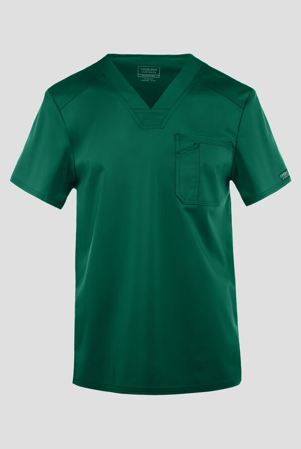 Camisa m&eacute;dica Cherokee Workwear Revolution con cuello en V y 1 bolsillo para hombre - Hunter - 1