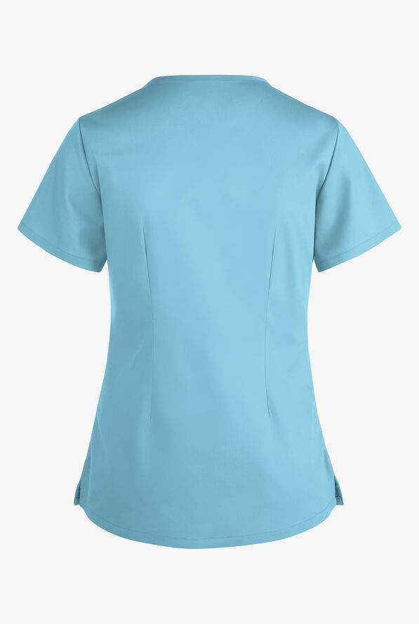 Blusa m&eacute;dica UA Butter-Soft STRETCH con ojales y 4 bolsillos para mujer - Poolside View - 4