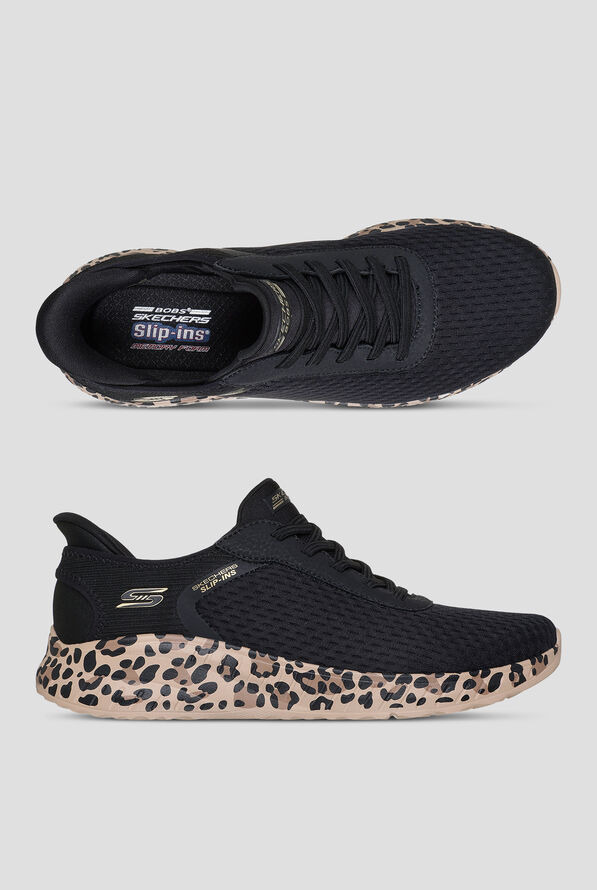 Skechers Bobs Sport Women's Slip Ins Bungee Knit Leopard Sneaker - null - 1