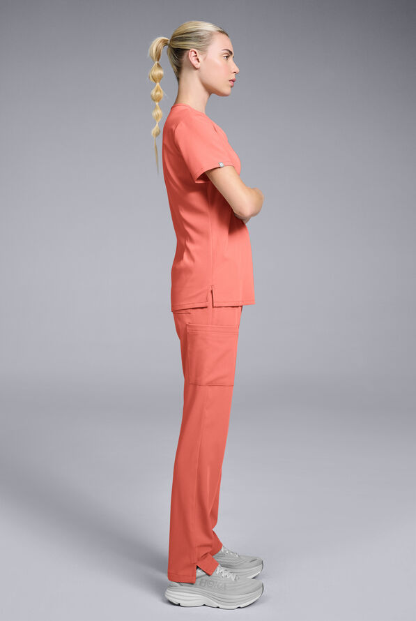 Hypothesis Women's Base V-Neck Tuck-In Scrub Top - Thermal Coral - 2