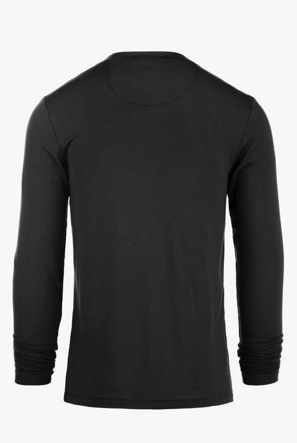 Cherokee Workwear Professionals Men's STRETCH Long Sleeve Knit Underscrub - Black - 2