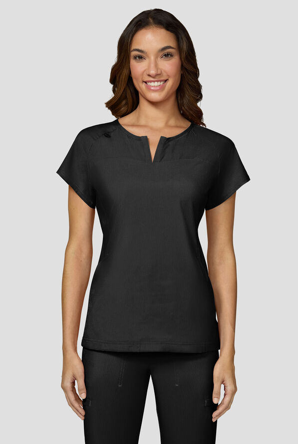 Blusa m&eacute;dica koi Lite&trade; Lilias con cuello coraz&oacute;n con muesca y 2 bolsillos para mujer - Black - 2