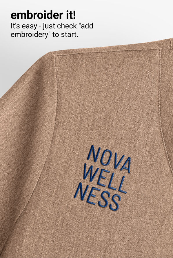 Camisa m&eacute;dica Healing Hands Quest STRET CH con cuello en V y 1 bolsillo para hombre - Desert Taupe - 3