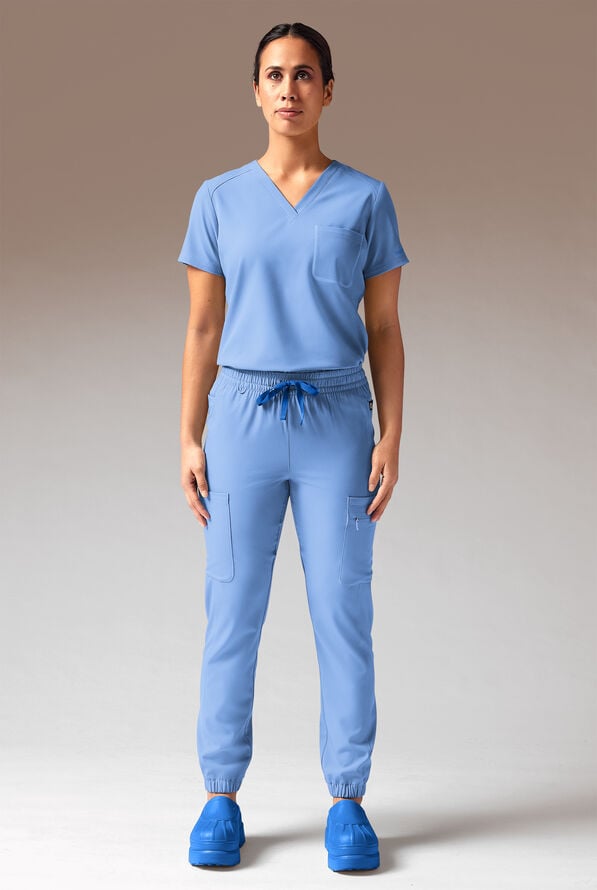 Hypothesis Cache Women&rsquo;s 6-Pocket Jogger Scrub Pant - Ceil Blue - 4