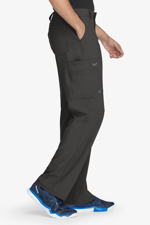 Infinity Men's 5-Pocket STRETCH Tapered Leg Cargo Scrub Pants - Tall - Pewter - 3