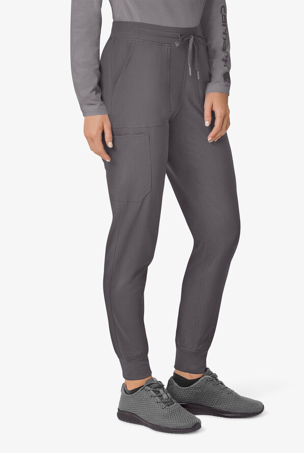 Carhartt Cross-Flex Force Women's 8-Pocket STRETCH Knit Cuff Cargo Jogger Scrub Pants - Pewter - 1