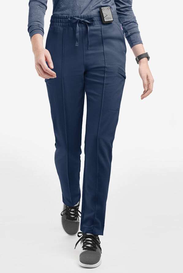 Movement by Butter-Soft Capricorn Women’s 7-Pocket Skinny Pintuck Scrub Pants - Navy - 1