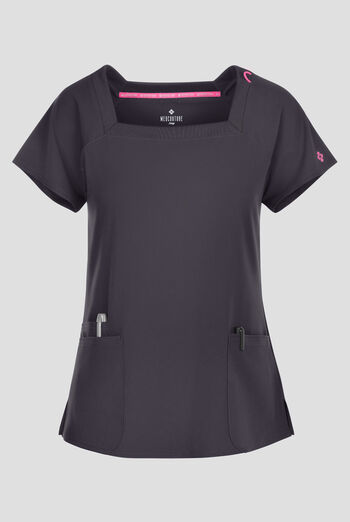 Blusa m&eacute;dica Med Couture Amp STRETCH con cuello cuadrado y 3 bolsillos para mujer
