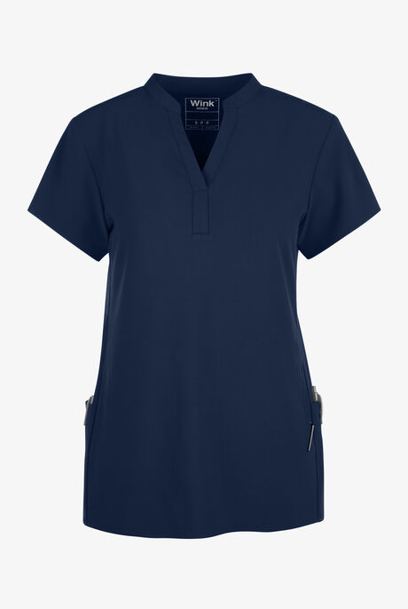 Wink Renew Women's 4-Pocket STRETCH Mandarin Collar Scrub Top