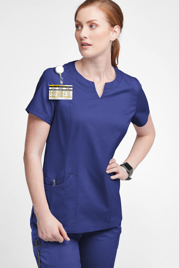 Butter-Soft STRETCH Women's 4-Pocket Notch Neck Scrub Top - Galaxy - 2