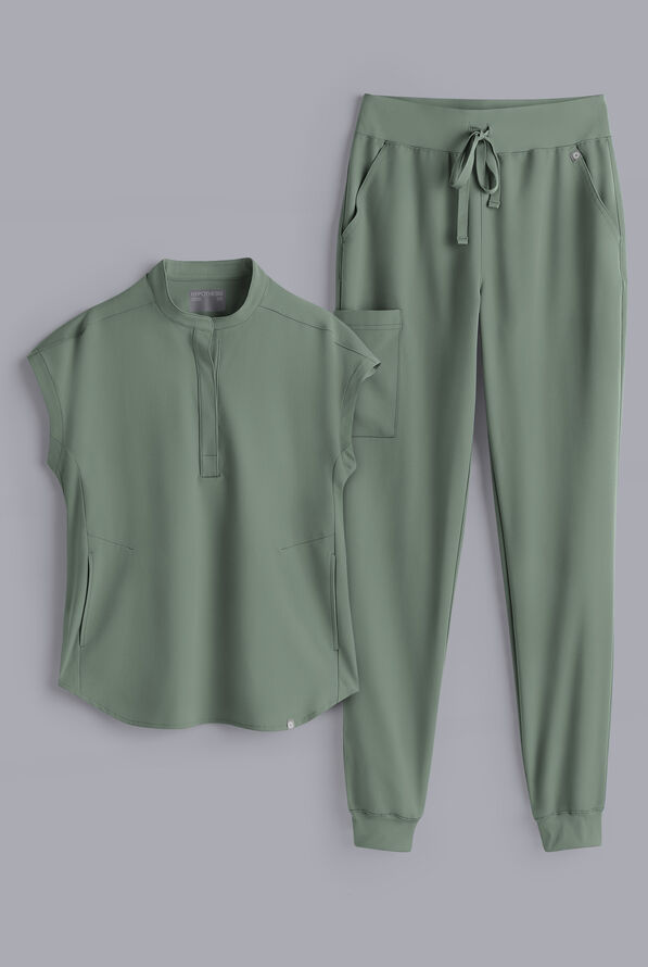 Hypothesis Women's Dolman & Jogger Scrub Set - Mineral - 1
