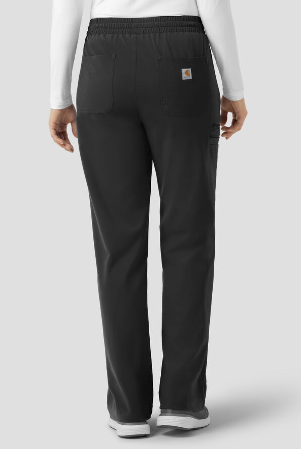 Carhartt Force&reg; Cross-Flex Knits Women's 6-Pocket STRETCH Boot Cut Scrub Pants - Black - 2