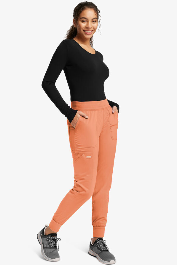 Pantal&oacute;n m&eacute;dico Cherokee Workwear Revolution STRETCH estilo cargo jogger con 5 bolsillos para mujer - Papaya Juice - 4