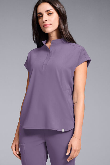 Blusa médica Hypothesis Meta de talla holgada con mangas dolmán para mujer