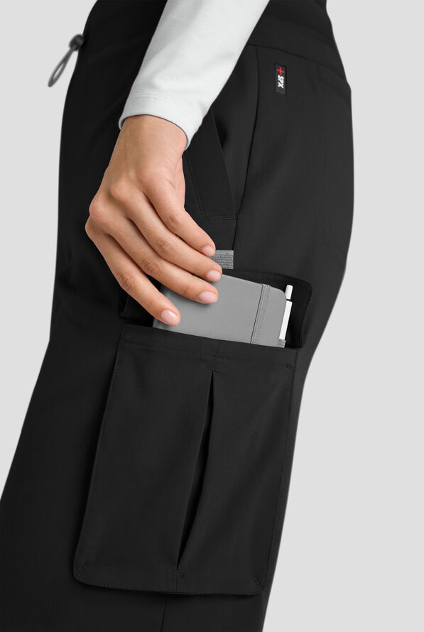 Pantal&oacute;n m&eacute;dico Grey's Anatomy by Barco Emerge Teagan STRETCH de tiro alto con piernas anchas y 6 bolsillos para mujer - Black - 5