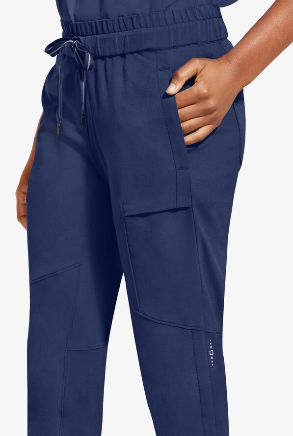 Healing Hands 360 Naya Women's 6-Pocket STRETCH Elastic Jogger Drawstring Scrub Pants - Navy - 2