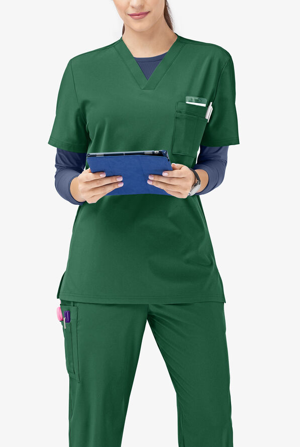 Tafford Active Stretch Unisex 8-Pocket Scrub Set - Hunter - 2