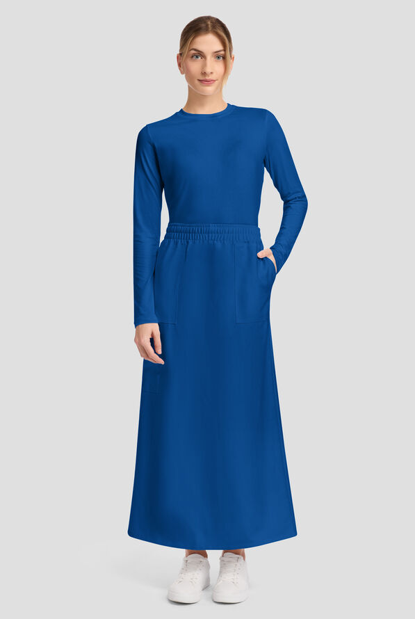 Cherokee Workwear Originals Ultra Women's 3-Pocket Pull-On Maxi Scrub Skirt - Royal - 5