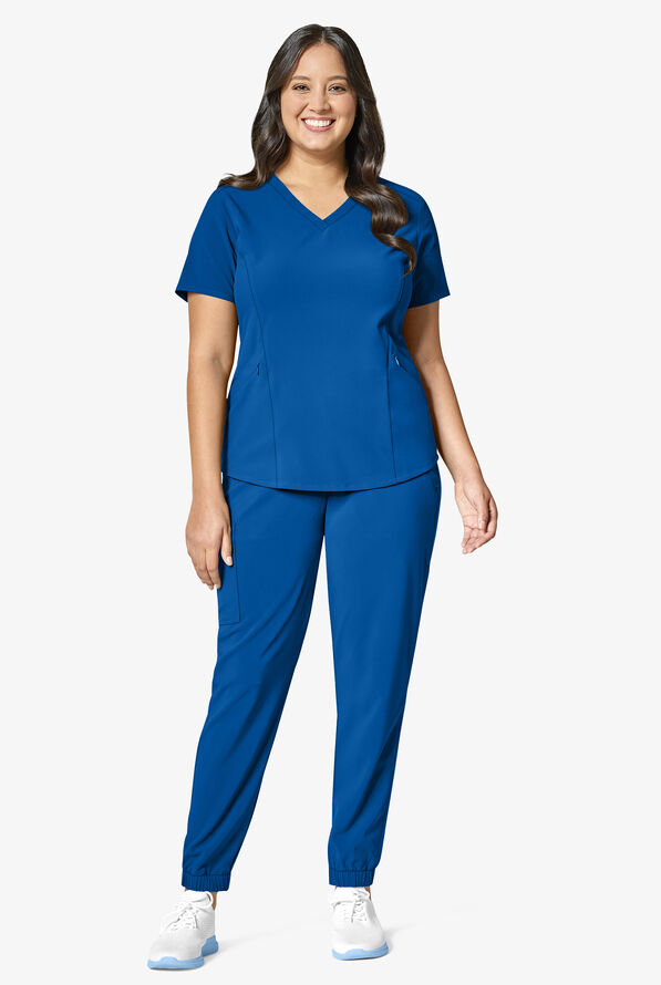 Wink Renew Women's 4-Pocket STRETCH V-Neck Scrub Top - Royal - 2
