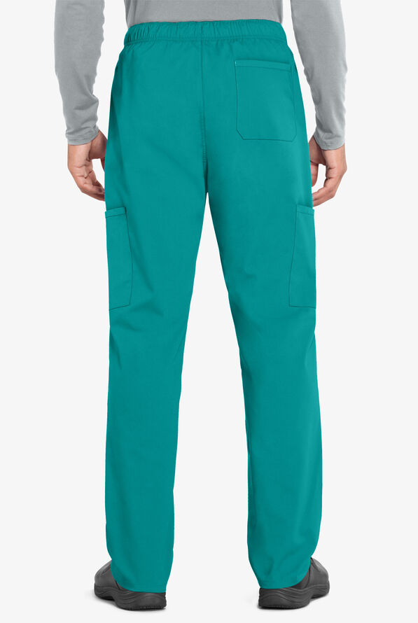 Cherokee Workwear Professionals Men's 5-Pocket STRETCH Cargo Scrub Pants - Teal - 2