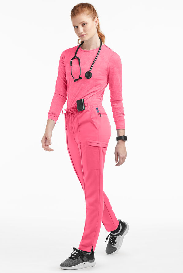 Movement by Butter-Soft Capricorn Women’s 7-Pocket Skinny Pintuck Scrub Pants - Rose Dusk - 4