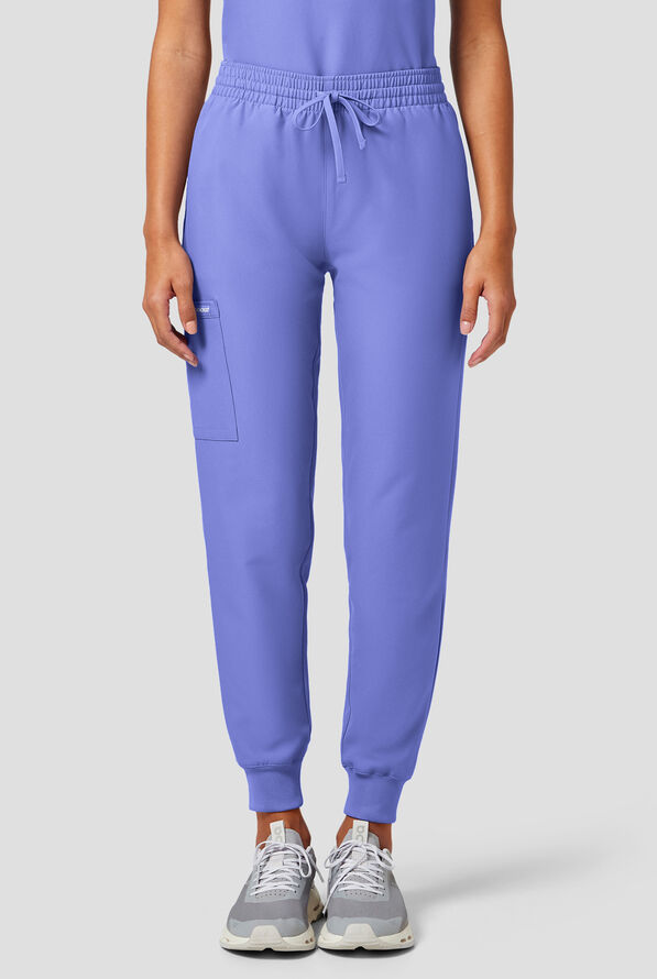 Cherokee Workwear Originals Ultra Women's 5-Pocket Drawstring Jogger Scrub Pants - Ceil Blue - 1