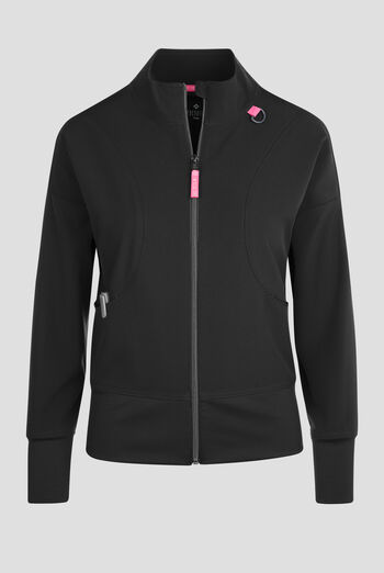 Med Couture Amp Women's 2-Pocket STRETCH Zip Front Warm Up Scrub Jacket