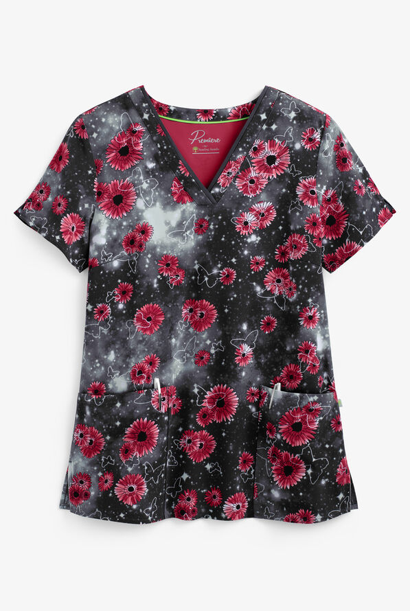 Healing Hands Premiere Amanda Midnight Sky Print Top, Print Scrubs