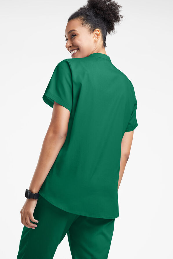 Strictly Scrubs Women's 6-Pocket Mandarin Collar Scrub Top - Hunter - 3