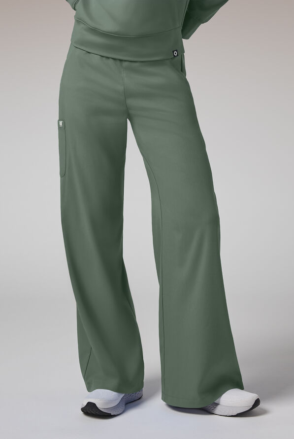 Pantal&oacute;n m&eacute;dico Hypothesis Y-Band estilo yoga con piernas anchas y 6 bolsillos para mujer - Mineral - 1