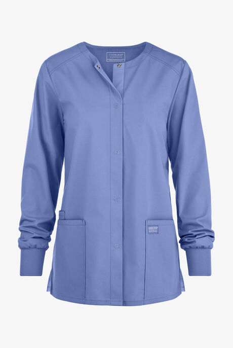 Cherokee Workwear Professionals Women's 3-Pocket STRETCH Snap Front Scrub Jacket