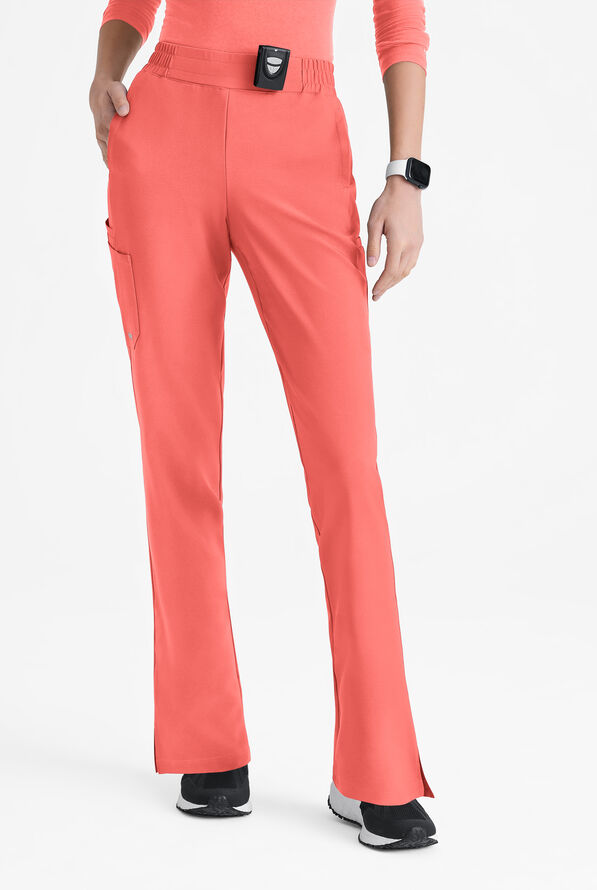 Grey's Anatomy by Barco Evolve STRETCH Cosmo Women's 6-Pocket Cargo Scrub Pants - Sunset Coral - 1