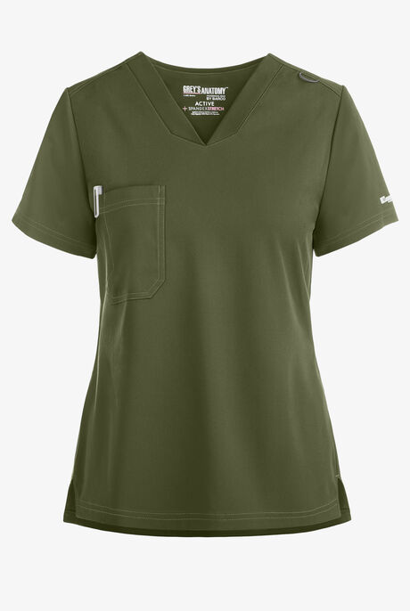 Grey's Anatomy by Barco Spandex STRETCH Bree Women's 1-Pocket Tuck In Scrub Top