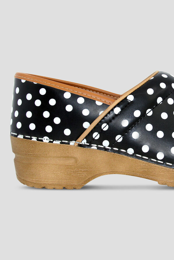 Sanita Women's Professional Roxbury Leather Black Polka Dot Clogs - null - 4