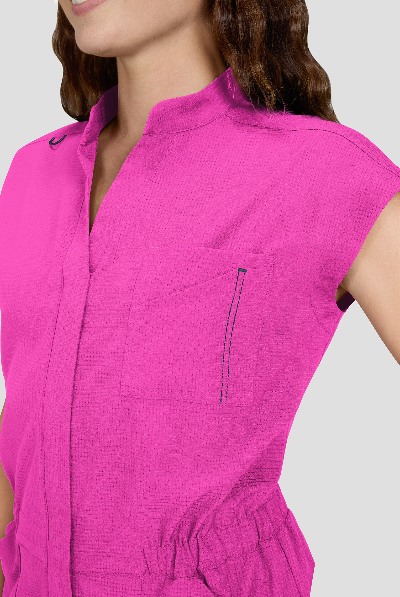 koi Solis Anja Women's 9-Pocket STRETCH Zip Front Dolman Sleeve