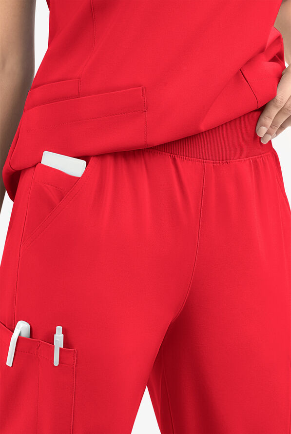 Easy STRETCH Mila Women's 7-Pocket Jogger Scrub Pants - Atomic Red - 4