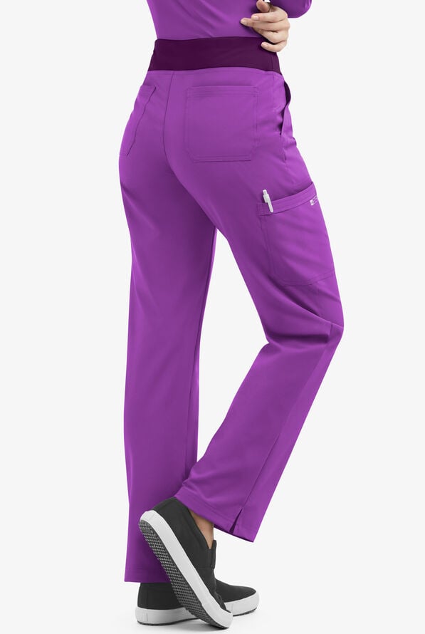 Pantal&oacute;n m&eacute;dico Easy STRETCH Sienna estilo yoga deportivo con 5 bolsillos para mujer - Fresh Purple/Eggplant - 2