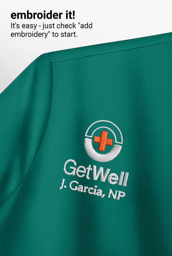 Blusa m&eacute;dica Butter-Soft Originals con cuello en V curvo y 7 bolsillos para mujer - Hunter - 5