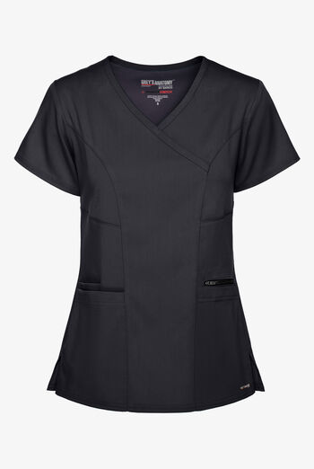 Grey's Anatomy by Barco Spandex STRETCH Kim Women's 3-Pocket Mock Wrap Scrub Top