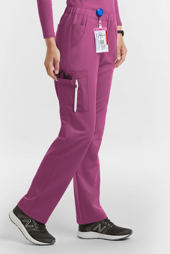 MOVEMENT by Butter-Soft Rigel Women's 9-Pocket Interior Drawstring STRETCH Scrub Pants - Cassis Oasis - 3